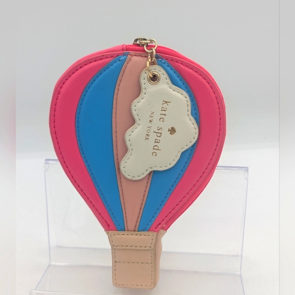 Kate Spade Hot Air Balloon Coin Purse Get Carried Away Pink and blue